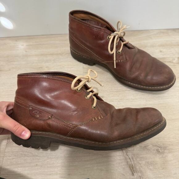 Clarks Men's Montacute Duke Chukka Boots Brown Leather 26103252 Size 9 - Picture 1 of 9